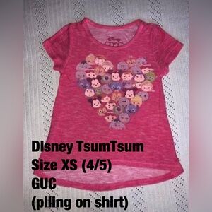 Girls Size XS 4/5 Disney TsumTsum Shirt, GUC